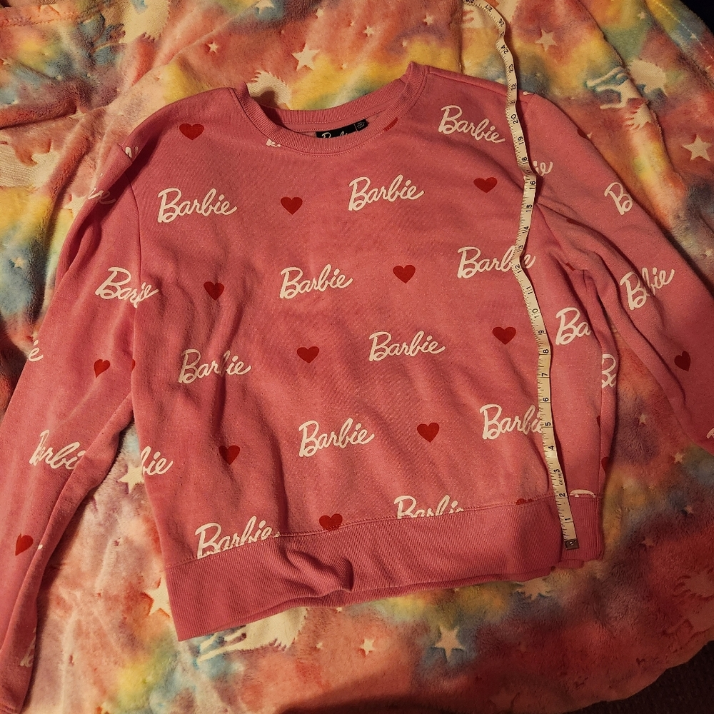Girl's Pink Barbie Top with Red Hearts